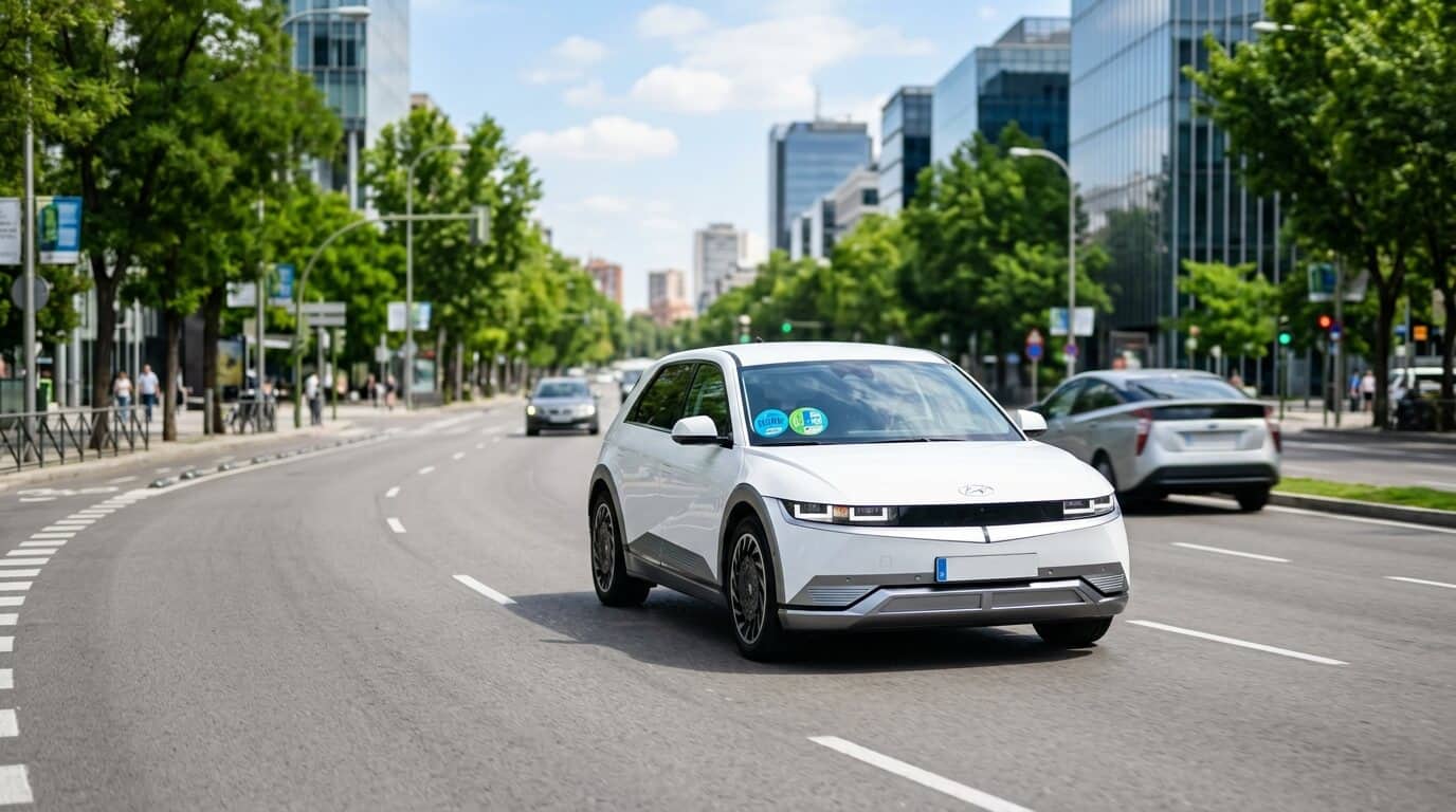coche con etiqueta ECO y CERO
